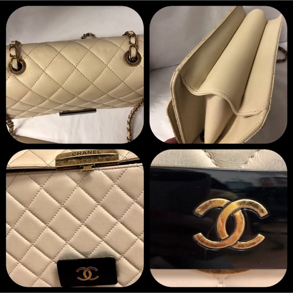 Chanel Beautiful Tan Lock Flap Quilted Sheepskin - Picture 3 of 8
